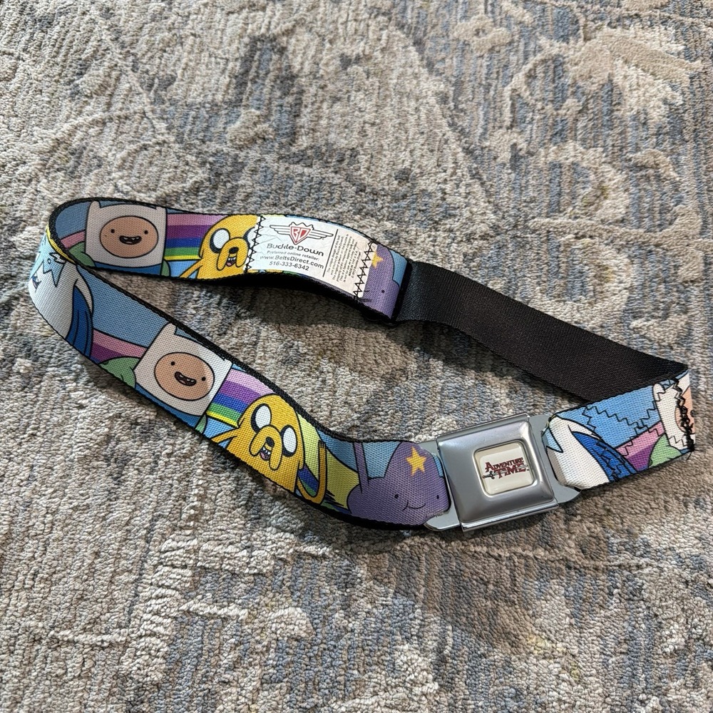 Buckle-Down Adventure Time Characters Seatbelt Belt Polyester